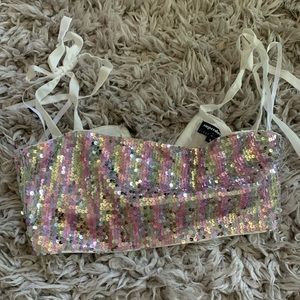 revolve cropped sparkle top small